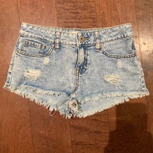 Low rise distressed shorts